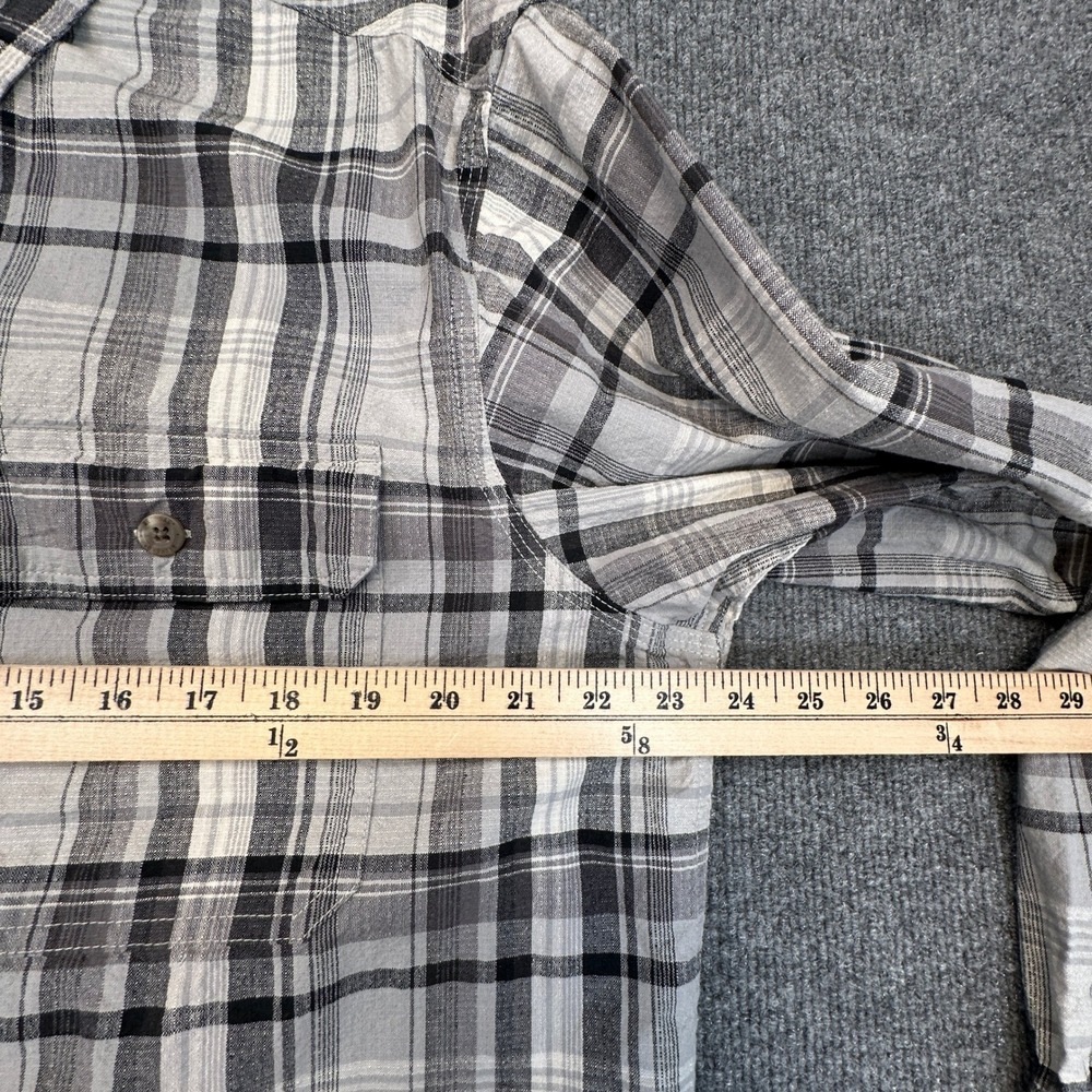 RedHead Plaid Button Up Shirt Mens Large Gray Black Long Sleeve Cotton Workwear - Picture 6 of 9